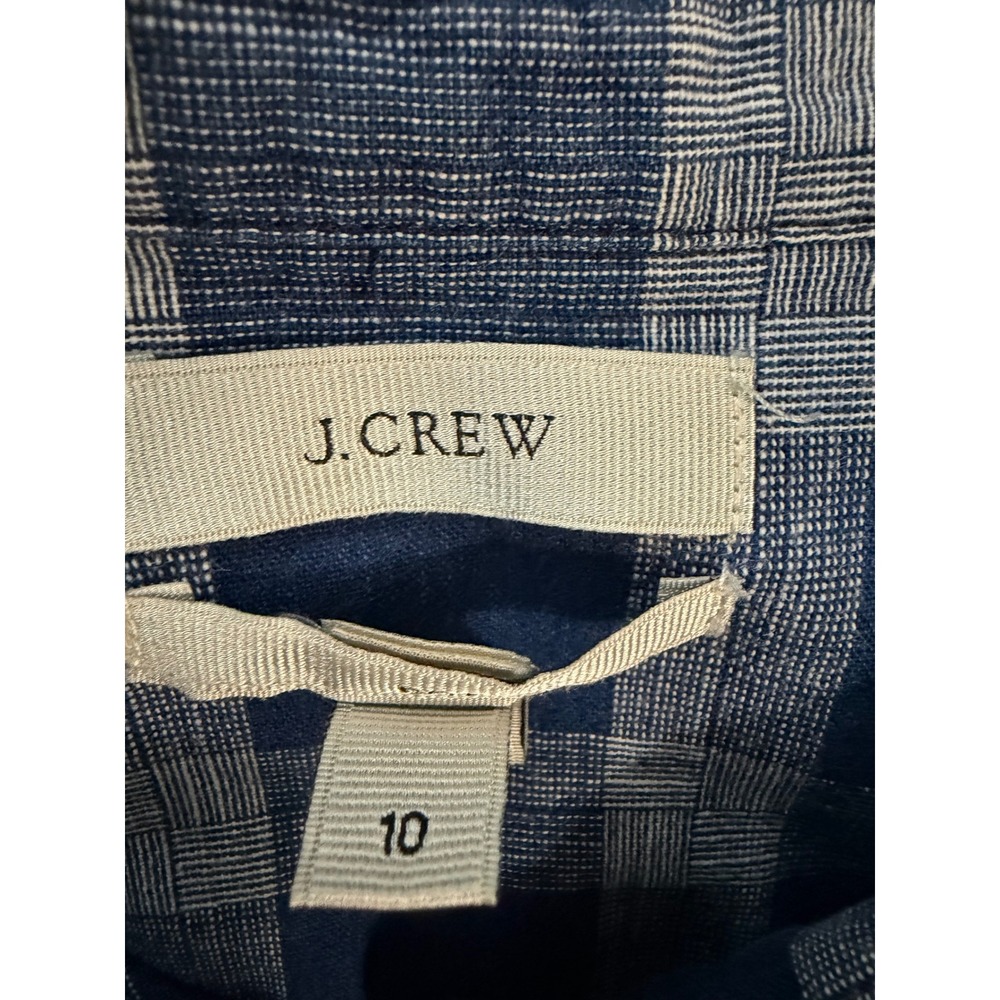 J.Crew Womens Blue Plaid Boy Fit  Cotton Long Sleeve Button Down Shirt Size 10 - Picture 9 of 11
